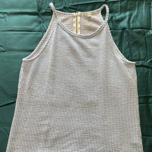 Blue seersucker tank top